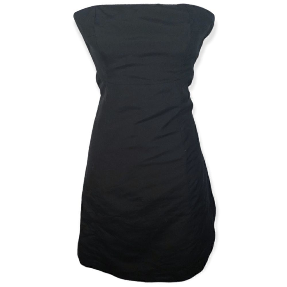J.CREW BLACK STRAPLESS FIT & FLAIR DRESS SZ.P0 EUC